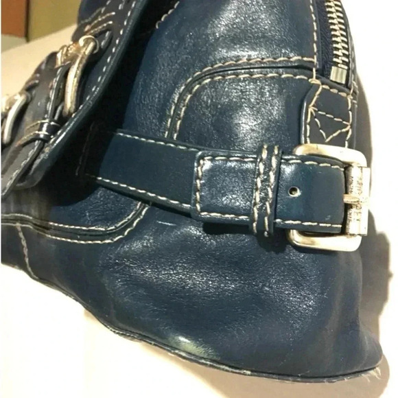 Michael Kors navy blue leather satchel handbag - Picture 4 of 12